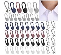 WILLBOND 48 Pcs Elastic Collar Button Extenders Shirts Neck Button Extender for Dress Shirts Pants Trousers Men Women Clothing Accessories, Multicolor