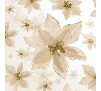 WILLBOND 48 Pieces Christmas Glitter Poinsettia Artificial Glitter Poinsettia Christmas Tree Flowers Ornaments Wedding Party Decoration, 4 Sizes, 3.2/4/6/8.7 Inches