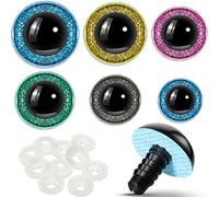 WILLBOND 56 Pcs Large Safety Eyes Stuffed Animal Eyes 16-30 mm Plastic Craft Crochet Eyes for DIY of Puppet Bear Toy Doll Making, 6 Sizes