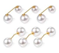 WILLBOND 6 Pcs Artificial Pearl Brooch Pins Sweater Shawl Safety Clips Dress Clips for Women, 3 x 1.5 cm/ 1.18 x 0.59 inches, Faux Pearl, no gemstone