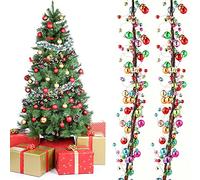 WILLBOND 9 ft Multicolor Christmas Ball Garland Ball Ornaments Hanging Baubles Ornament for Xmas Christmas Tree Fireplace Wreath Indoor Outdoor Home Office Decoration