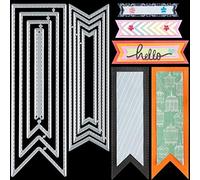 WILLBOND Bookmark Metal Cutting Dies DIY Craft Carbon Steel Embossing Template Metal Stencils Scrapbooking Tool and Thin Banner Cutting Die for Card Scrapbooking DIY(Classic Style)