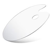 WILLBOND Extra Thicken Acrylic Paint Palette with Thumb Hole, Clear Oval-shaped Non-stick Palette Artist Oil Paint Mixing Tray Draw Art Craft Supplies with Protective Brown Pape(15.8 x 11.8 Inches)