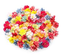 WILLBOND Faux Flower Heads for Crafts Artificial Silk Plum Blossom Heads for Home Room Wedding Party Marriage Car Shoes Hats, 1.8 Inch (Mixed Colors, 100 Pieces)