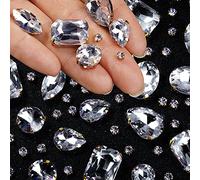 WILLBOND Sew On Rhinestones with Claws Flat Back Crystal Rhinestones with Metal Claw Setting Gems Acrylic Glass Sewing Gems for Clothes DIY Crafts Shoes Dress