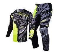 Willbros Jersey Pant Combo Motocross Gear Set MX BMX ATV Riding Dirt Bike Offroad MX Racing Cycling (Jersey Adult S/Pant W30) Black Green