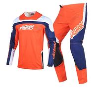 Willbros Mens MX Gear Set Dirt Bike Offroad Motocross Jersey Pants Combo BMX ATV Enduro Blue Orange (Jersey S Pants 30)