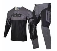 Willbros Motocross Jersey and Pants Combo Mens Offroad Dirt Bike MX Gear Set Riding Protective Suit Black Grey (Jersey M Pants 32)