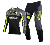 Willbros Motocross Jersey Pants Combo for Dirt Bike Racing MX Enduro Gear Set Motorcycle Offroad Protective Racewear Adult Gray Yellow (Jersey XXXL Pants 40)