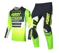 Willbros Motocross Jersey Pants Combo for Dirt Bike Racing MX Enduro Gear Set Motorcycle Offroad Protective Racewear Adult Yellow Green (Jersey M Pants 32)