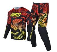 Willbros Motocross Jersey Pants Combo Mens Adult MX Gear Set Protective Offroad Dirt Bike Set Women Riding Racewear Black Red Yellow (Jersey M Pants 32)