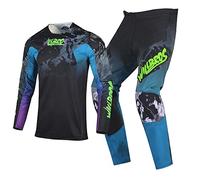Willbros MX Gear Set Dirt Bike Motocross Jersey Pants Combo Offroad Riding Racing Suit Black Blue Purple (Jersey S Pants 30)