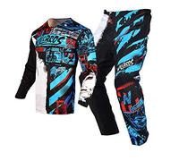 Willbros Youth Jersey Pant Combo Kids MX Motocross Gear Set Children Racing Suit Off-road MTB ATV Motorcycle Boys Girls Blue YXL