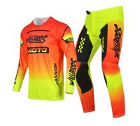 Willbros Youth Moto Gear Set Pant and Jersey Combo for Kids MX Motocross Children Racing Suit Offroad MTB Motorcycle Boys Girls Orange Yellow YXL