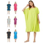 willceal Changing Robe Towel with Hood for Surfing Open Water Swimming Microfiber Wetsuit Changing,Quick Dry& Light Weight,One Size Fit All (Yellowish green)