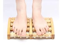 Willdo Dual Foot Massager Roller-Heal Foot Spur Arch Pain, Stress Relieve Plantar Fasciitis, Healthy Relax Wooden Tool Care Massage (Light Brown)