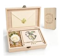 Willdone Money Gift Wedding Wooden Box Large Wedding Gift for Bride and Groom Gift Box with Card, Money Clip & Dried Flowers - For Wedding For Your Way Together