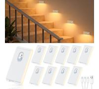 WILLED Motion Sensor Lights Indoor, Wireless Rechargeable Stair Lights, Magnetic Stick on Wall Night Light, USB Charging,Stair, Hallyway, Corridors, Closet, Kitchen(10 Pack)