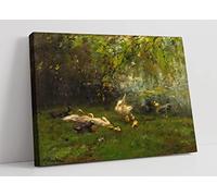 Willem Maris Duck Heaven Canvas Wall Art Picture Print - 45 inch wide x 30 inch high (Frame Depth 30mm)