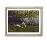 Willem Maris Duck Heaven Classic Painting Framed Print | A3 Oak Framed Wall Art | Ready to Hang | Classic Animal Picture | Living Room Bedroom Lounge Office