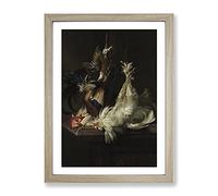 Willem Van Aelst Still Life Birds Classic Painting Framed Print | A2 Oak Framed Wall Art | Ready to Hang | Classic Historical Picture | Living Room Bedroom Lounge Office
