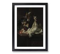 Willem Van Aelst Still Life Birds Framed Print | A2 Black Framed Wall Art | Ready to Hang | Modern Nature Picture | Living Room Bedroom Lounge Office