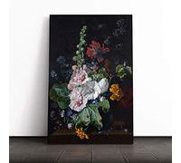 Willem Van Aelst Still Life Flowers Vol.4 Canvas Print | Gallery Wrapped 30mm Frame Wall Art | 30x20 inches | Ready to Hang | Modern Floral Picture | Living Room Bedroom Lounge Office