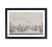 Willem Van de Velde The Elder The Battle of Femern Framed Print | A2 Black Framed Wall Art | Ready to Hang | Modern Nature Picture | Living Room Bedroom Lounge Office
