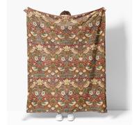 Willi-am Morri Blanket Vintage Floral Baby Blanket for Girls Gift Willi-am Morri Throw Strawberry Thief Indigo Blankets Flannel Fleece Nursery Bed Blankets Lightweight Kids Bedding 60"x80"