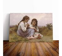 William Adolphe Bouguereau A Childhood Idyll Canvas Print | Gallery Wrapped 30mm Frame Wall Art | 20x14 inches | Ready to Hang | Modern Picture | Living Room Bedroom Lounge Office