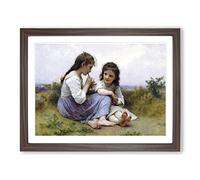 William Adolphe Bouguereau A Childhood Idyll Classic Painting Framed Print | A3 Walnut Framed Wall Art | Ready to Hang | Classic Historical Picture | Living Room Bedroom Lounge Office