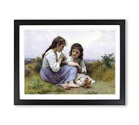 William Adolphe Bouguereau A Childhood Idyll Classic Painting Framed Print | A4 Black Framed Wall Art | Ready to Hang | Classic Historical Picture | Living Room Bedroom Lounge Office