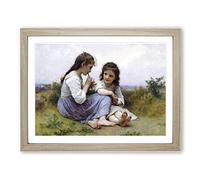William Adolphe Bouguereau A Childhood Idyll Classic Painting Framed Print | A4 Oak Framed Wall Art | Ready to Hang | Classic Historical Picture | Living Room Bedroom Lounge Office