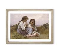 William Adolphe Bouguereau A Childhood Idyll Framed Print | A2 Oak Framed Wall Art | Ready to Hang | Modern Nature Picture | Living Room Bedroom Lounge Office