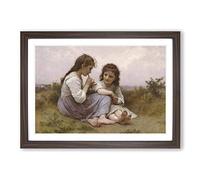 William Adolphe Bouguereau A Childhood Idyll Framed Print | A2 Walnut Framed Wall Art | Ready to Hang | Modern Nature Picture | Living Room Bedroom Lounge Office