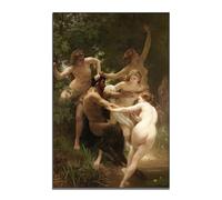 William Adolphe Bouguereau Art Print - Nymphs and Satyrs poster - Greek Mythology Art Canvas Wall Decor - World Famous Painting Poster - Bathroom Kitchen Bedroom Wall Decor Unframed(12x18in/30x45cm)