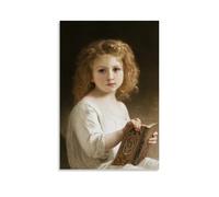 William Adolphe Bouguereau Artistic Work (The Story Book) Poster Modern Home Artworks Aesthetic Picture Print Canvas Wall Decor for Daily Use 12x18inch(30x45cm)