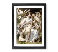 William Adolphe Bouguereau Assault Classic Painting Framed Wall Art Print, Ready to Hang Picture for Living Room Bedroom Home Office Décor, Black A2 (64 x 46 cm)