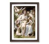 William Adolphe Bouguereau Assault Framed Print | A2 Walnut Framed Wall Art | Ready to Hang | Modern Nature Picture | Living Room Bedroom Lounge Office