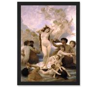 William Adolphe Bouguereau Birth Of Venus Old Painting Artwork Framed Wall Art Print A4 Artery8 Black One Size