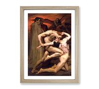 William Adolphe Bouguereau Dante And Virgil In Hell Classic Painting Framed Print | A3 Oak Framed Wall Art | Ready to Hang | Classic Historical Picture | Living Room Bedroom Lounge Office