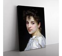 William Adolphe Bouguereau Gabrielle Cot Classic Painting Canvas Wall Art Print Ready to Hang, Framed Picture for Living Room Bedroom Home Office Décor, 76x50 cm (30x20 Inch)