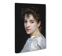 William Adolphe Bouguereau Gabrielle Cot Classic Painting Canvas Wall Art Print Ready to Hang, Framed Picture for Living Room Bedroom Home Office Décor, 24x16 Inch (60x40 cm)