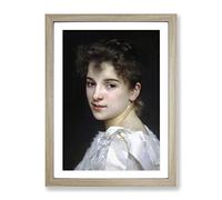 William Adolphe Bouguereau Gabrielle Cot Classic Painting Framed Wall Art Print, Ready to Hang Picture for Living Room Bedroom Home Office Décor, Oak A4 (34 x 25 cm)
