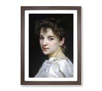 William Adolphe Bouguereau Gabrielle Cot Classic Painting Framed Wall Art Print, Ready to Hang Picture for Living Room Bedroom Home Office Décor, Walnut A2 (64 x 46 cm)