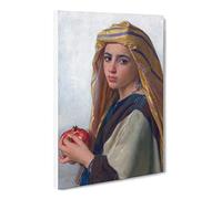 William Adolphe Bouguereau Girl With A Pomegranate Canvas Print | Gallery Wrapped 30mm Frame Wall Art | 30x20 inches | Ready to Hang | Classic People Picture | Living Room Bedroom Lounge Office