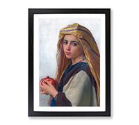 William Adolphe Bouguereau Girl With A Pomegranate Classic Painting Framed Print | A4 Black Framed Wall Art | Ready to Hang | Classic Historical Picture | Living Room Bedroom Lounge Office