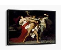 William-Adolphe Bouguereau, Orestes Pursued by the Furies Canvas Floater Frame Print Picture Art - Black Frame 30 inch wide x 20 inch high