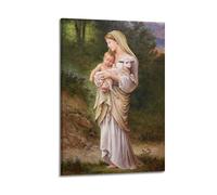 William Adolphe Bouguereau Outstanding Paintings The Innocence Virgin Mary Baby Jesus Lamb Exquisite Poster Art Print Wall Photo Paint Hanging Picture Family Bedroom Decor 08x12inch(20x30cm)