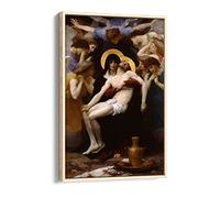 William Adolphe Bouguereau Pieta Religion Canvas Floater Frame Print Picture Art - Light Oak Frame 16 inch wide x 24 inch high